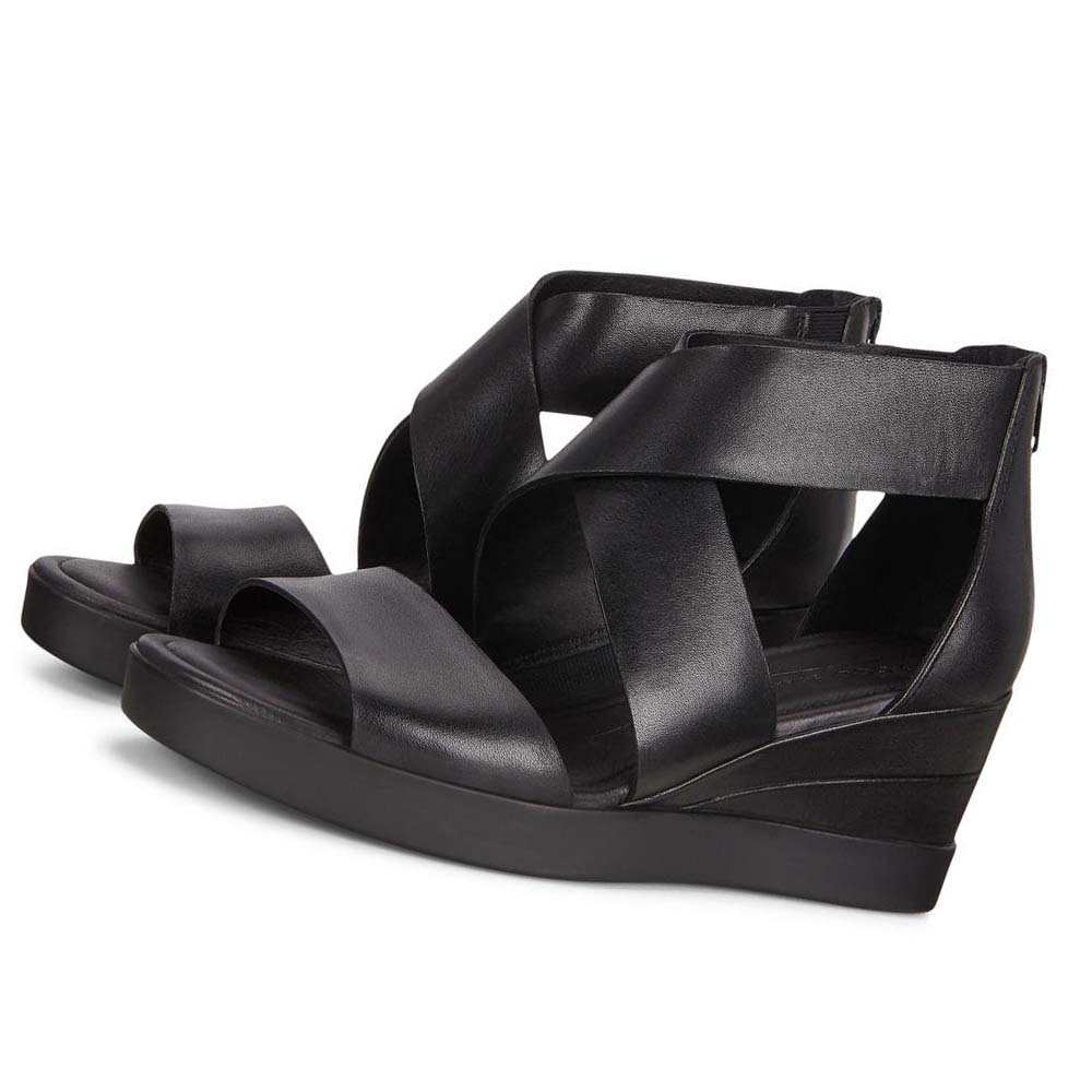 Women's Ecco Shape Wedge Plateaus Sandals Black | SG 190TCE